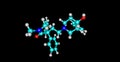 Loperamide molecular structure isolated on black