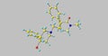 Loperamide molecular structure isolated on grey