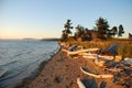 Lopez Island beach by sunset, Washington, USA Royalty Free Stock Photo