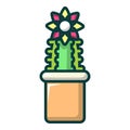 Lophophora cactus icon, cartoon style