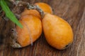 Loquat fruit, fruit shape, lute instrument, fruit Royalty Free Stock Photo