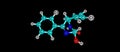 Lorazepam acid molecular structure isolated on black