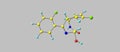 Lorazepam acid molecular structure isolated on grey