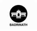 Lord Badrinath shiva temple vector icon. Badrinath is a most holy place in Hindu Dharma