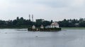 Lord Brahma Temple in the Bindu Sagar Lake, Bhubaneswar, Odisha, India.