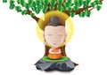 lord of Buddha become enlightened under tree in cartoon version