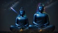 Lord Buddha and Buddhism united with the universe and universal energy
