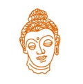 The lord buddha face illustration with line work Royalty Free Stock Photo