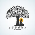 Lord Buddha in meditation for Buddhist festival Happy Buddha Purnima Vesak Royalty Free Stock Photo