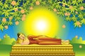 Lord Buddha Nirvana, was dead under tree.