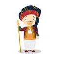 Lord Byron cartoon character. Vector Illustration. Kids History Collection
