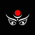 Lord Durga face vector icon. Lord Ambica eyes and tilak icon Royalty Free Stock Photo