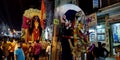 lord durga immersion rally at night on road in India