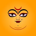 The lord Durga in Kolkata style face vector illustration