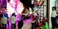 hindu people crowd on lord durga statue in road rally during dussehra festival in india oct 2019