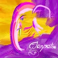 Lord Ganapati background for Ganesh Chaturthi in paint style Royalty Free Stock Photo