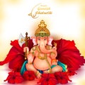 Lord Ganapati for Happy Ganesh Chaturthi festival religious banner background