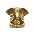 lord ganesh of hindu religion golden statue blessing