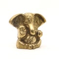 lord ganesh of hindu religion golden statue blessing