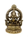 lord ganesh of hindu religion golden statue in sitting position with multiple hands