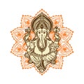 lord Ganesh image. God with elephant head. vector Illustration