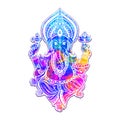 lord Ganesh image. God with elephant head. vector Illustration Royalty Free Stock Photo