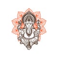 lord Ganesh image. God with elephant head. vector Illustration Royalty Free Stock Photo