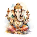 Lord Ganpati, Ganesh Chaturthi festival of India on white background. Royalty Free Stock Photo