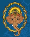 Lord Ganesha and beautiful indian style frame Royalty Free Stock Photo