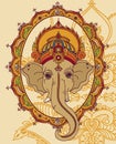 Lord Ganesha and beautiful indian style frame Royalty Free Stock Photo