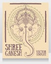 Lord Ganesha, can be used as card for celebration Ganesh Chaturth Royalty Free Stock Photo