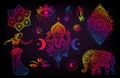 lord Ganesha, Elephant, Dance, Moon, On, Hand. Royalty Free Stock Photo