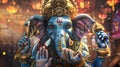 Lord Ganesha, Ganesh Chaturthi, Hindu god, Generative AI illustrations