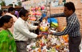 Lord ganesha idol being sold in an indian street shop