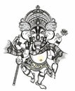 Indian Lord Ganesha illustration. Hinduism god lord Ganesha Vector illustration