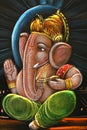 Lord ganesha oil painting Royalty Free Stock Photo