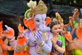 Lord Ganesha's staues with Krishna Avatar near Hollywood Basti, Ahmedabad