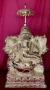 Lord Ganesha statue in silver Royalty Free Stock Photo