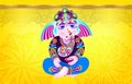 Lord Ganesha on yellow luxury background