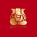 Lord Ganpati abstract background for Ganesh Chaturthi festival of India Royalty Free Stock Photo