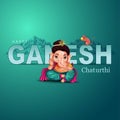 Lord Ganpati on Ganesh Chaturthi background. abstract vector illustration design Royalty Free Stock Photo