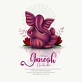 Lord Ganpati on Ganesh Chaturthi background. abstract vector illustration design Royalty Free Stock Photo