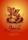 Lord Ganpati on Ganesh Chaturthi background. abstract vector illustration design Royalty Free Stock Photo