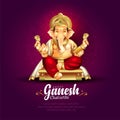 Lord Ganpati on Ganesh Chaturthi background. abstract vector illustration design Royalty Free Stock Photo