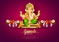 Lord Ganpati on Ganesh Chaturthi background. abstract vector illustration design Royalty Free Stock Photo