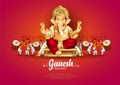 Lord Ganpati on Ganesh Chaturthi background. abstract vector illustration design Royalty Free Stock Photo