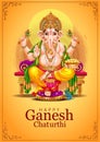 Lord Ganpati on Ganesh Chaturthi background. vector illustration. indian traditional festival