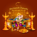 Lord Ganpati on Ganesh Chaturthi sale promotion advertisement background