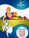 Lord Ganpati on Ganesh Chaturthi sale promotion advertisement background