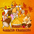 Lord Ganpati for Happy Ganesh Chaturthi festival celebration of India